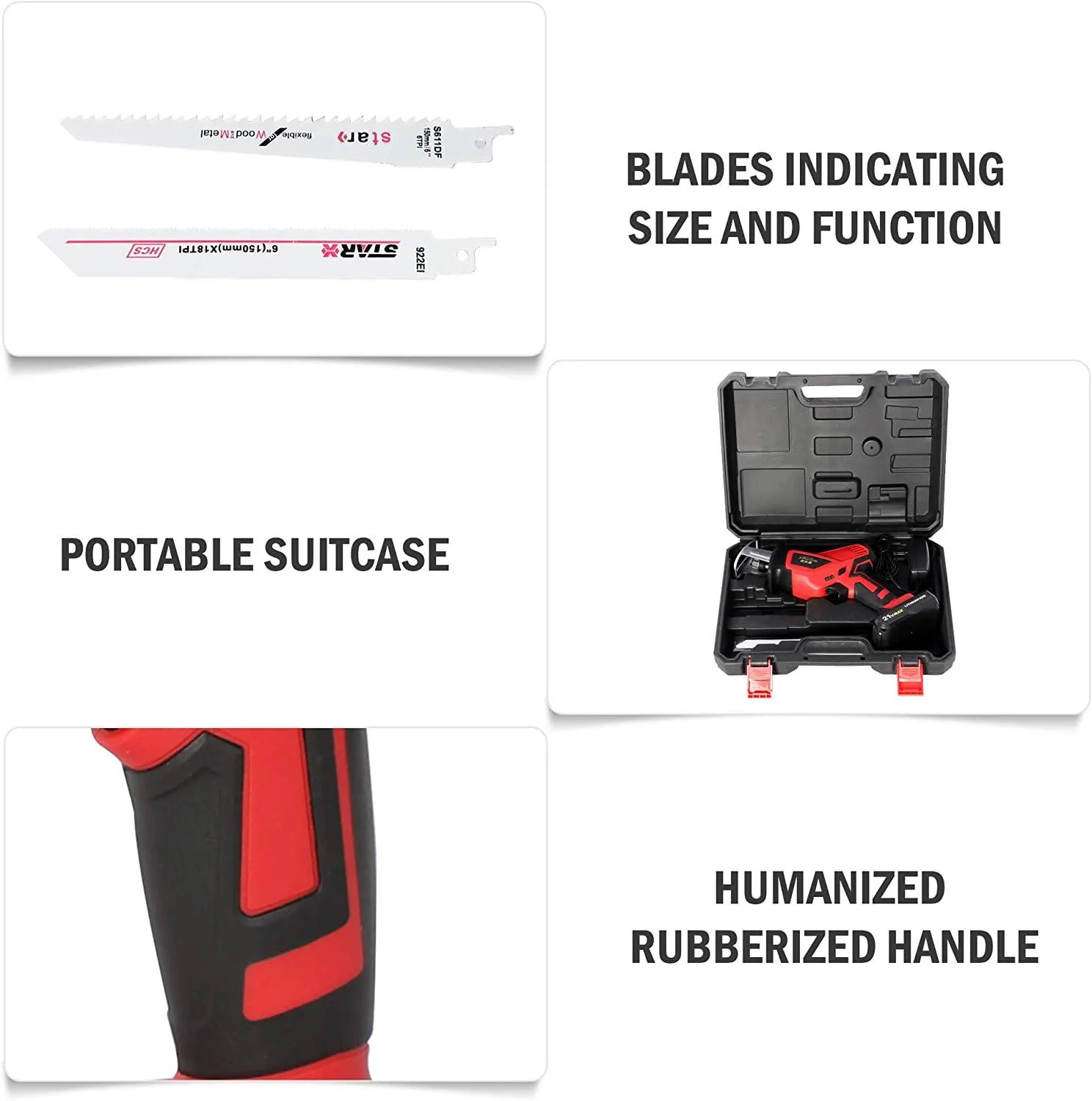 20-Volt Max Lithium-Ion Cordless Reciprocating Saw, w/2 Batteries, Portable & Lightweight One Hand Compact Reciprocating