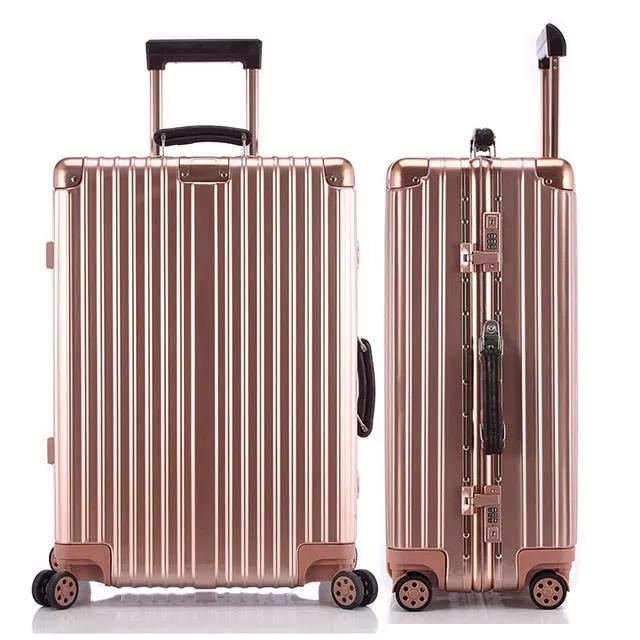 20''24''26''29Women Travel Luggage Aluminum&Pc Suitcase Boarding Case Rolling Luggage Case