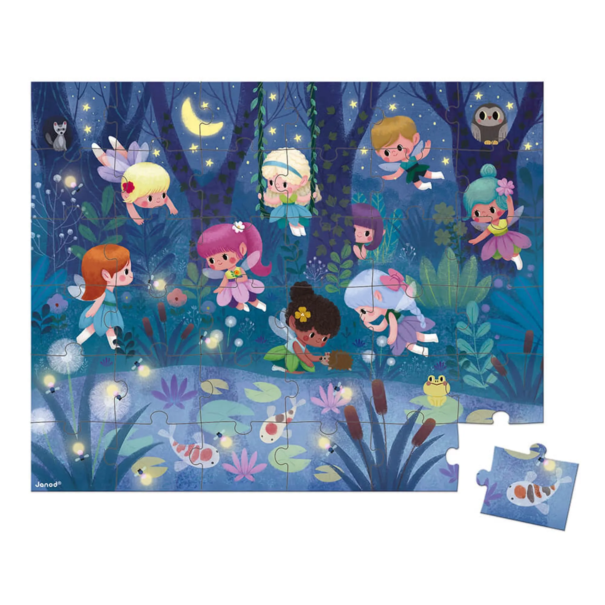 36-Piece Puzzle - Fairies & Waterlilies