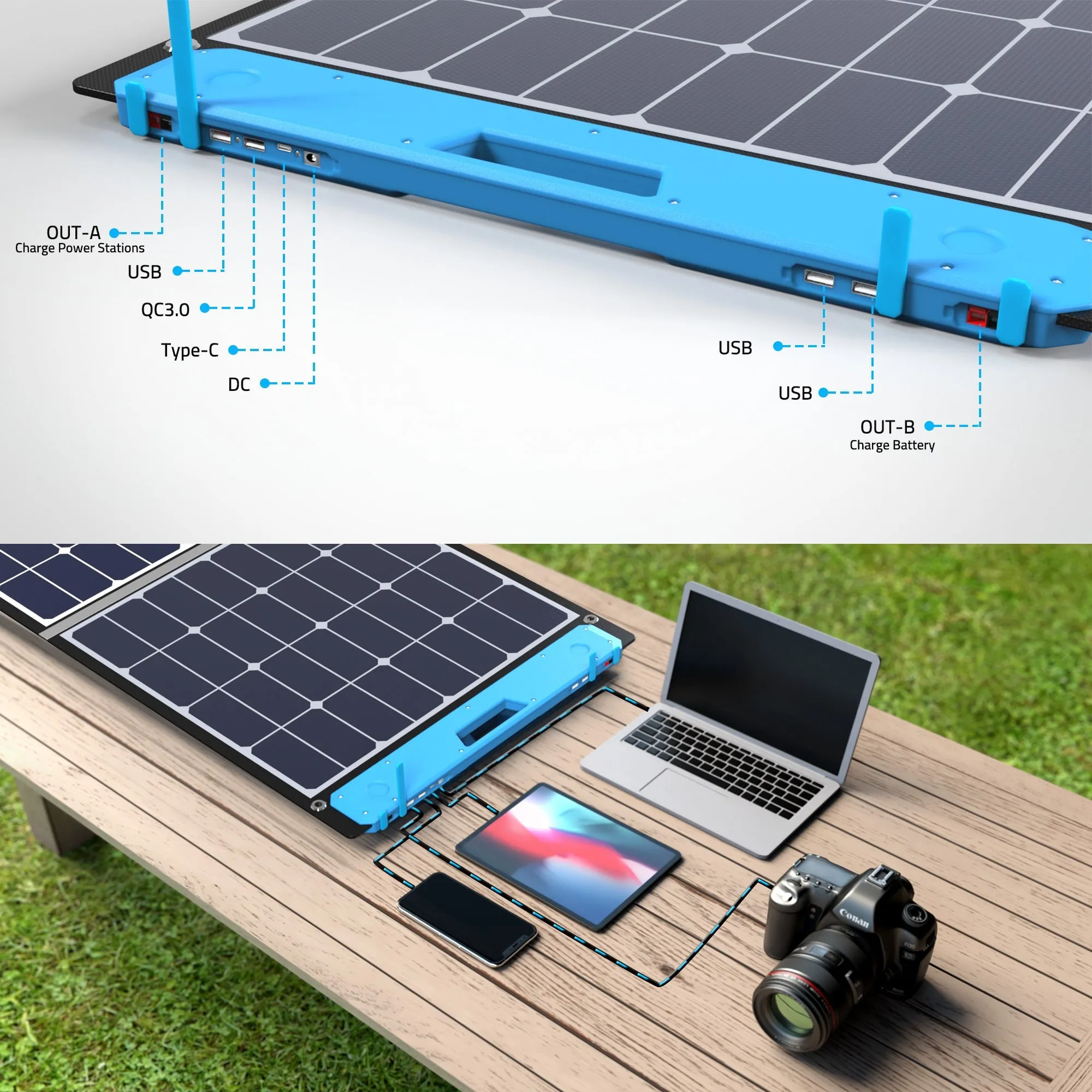 Acopower Foldable Kits Light weight suitcase 100W, w/controller