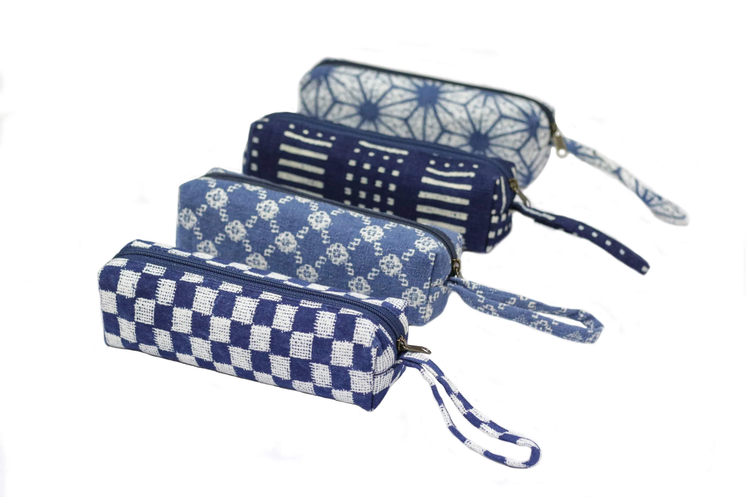 Aizome Indigo Shibori (Tie-Dye) Pencil Case (002)