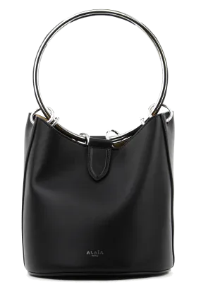 ALAIA RING BUCKET BAG MEDIUM BLACK