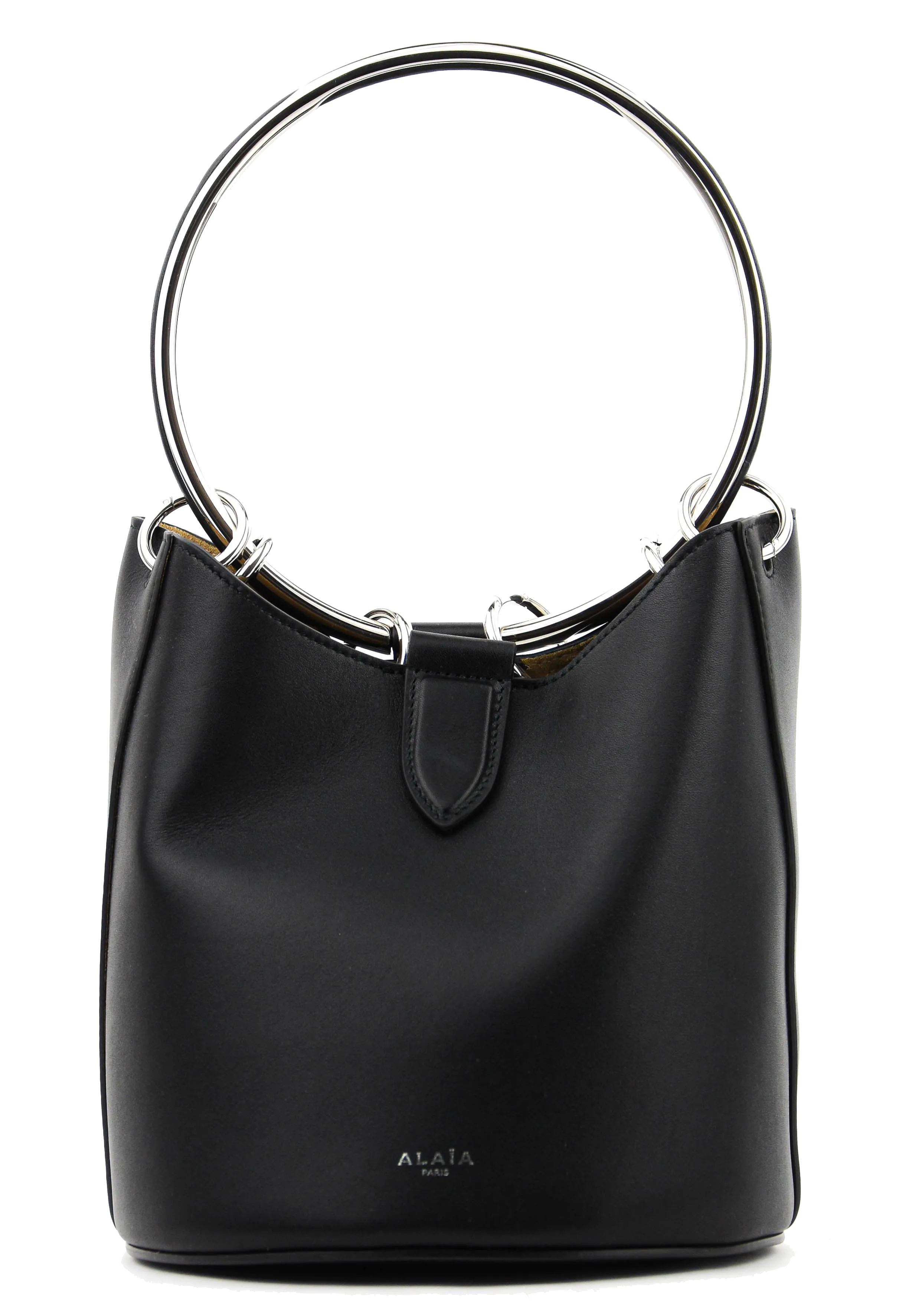 ALAIA RING BUCKET BAG MEDIUM BLACK