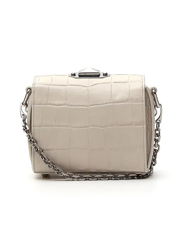 Alexander McQueen Croc Embossed Mini Box Bag