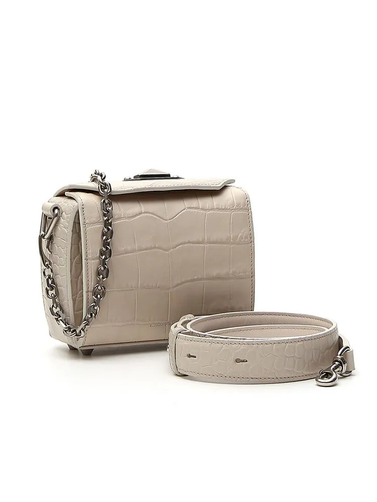 Alexander McQueen Croc Embossed Mini Box Bag