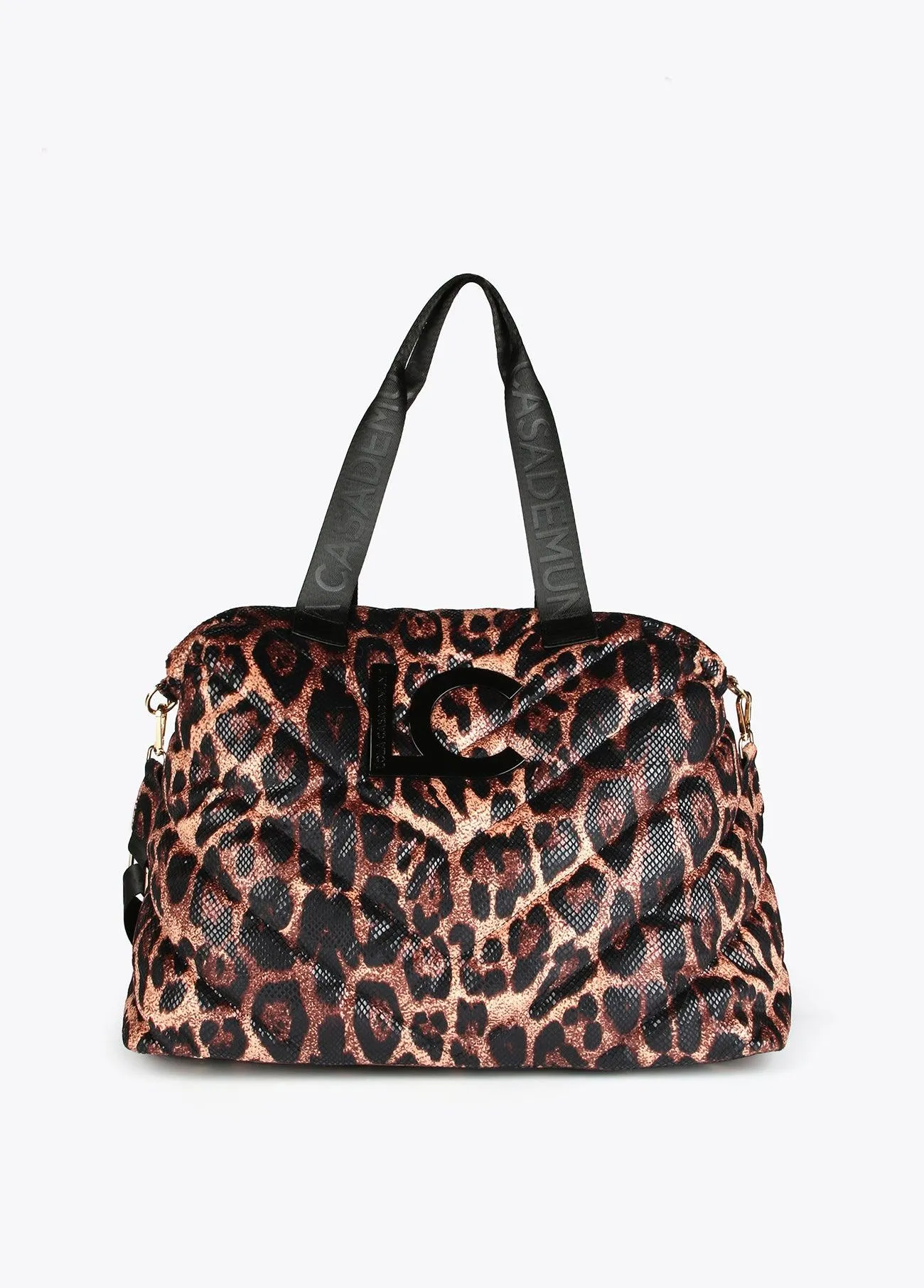 Animal print weekend bag