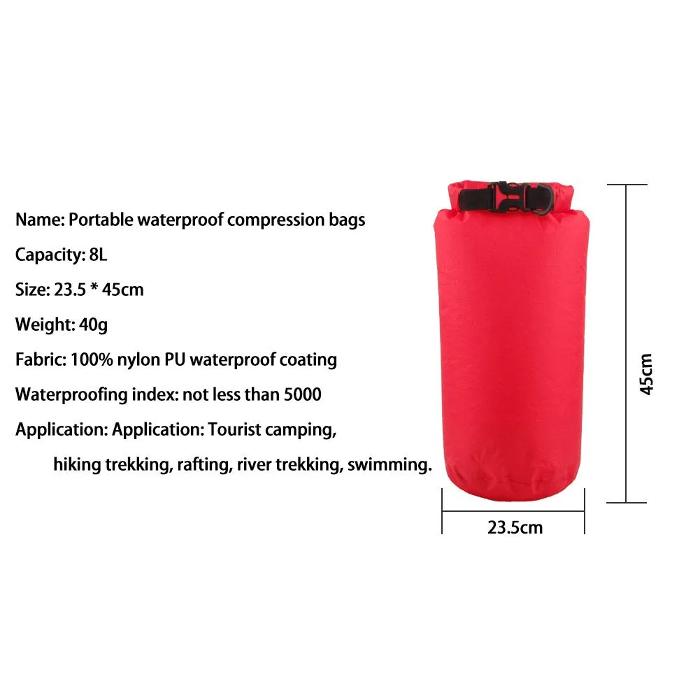 AOLIKES 8L Nylon Portable Waterproof Dry Bag