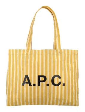 A.P.C. Diane Logo Printed Striped Tote Bag