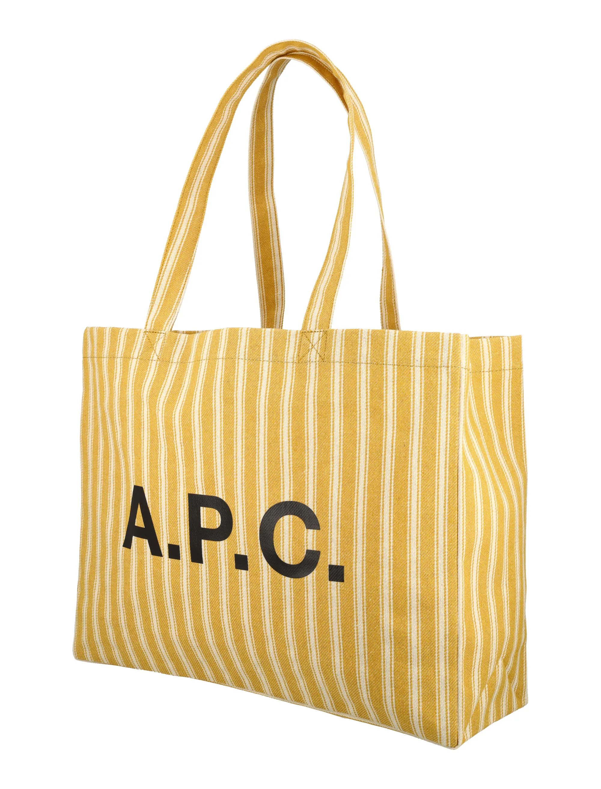 A.P.C. Diane Logo Printed Striped Tote Bag