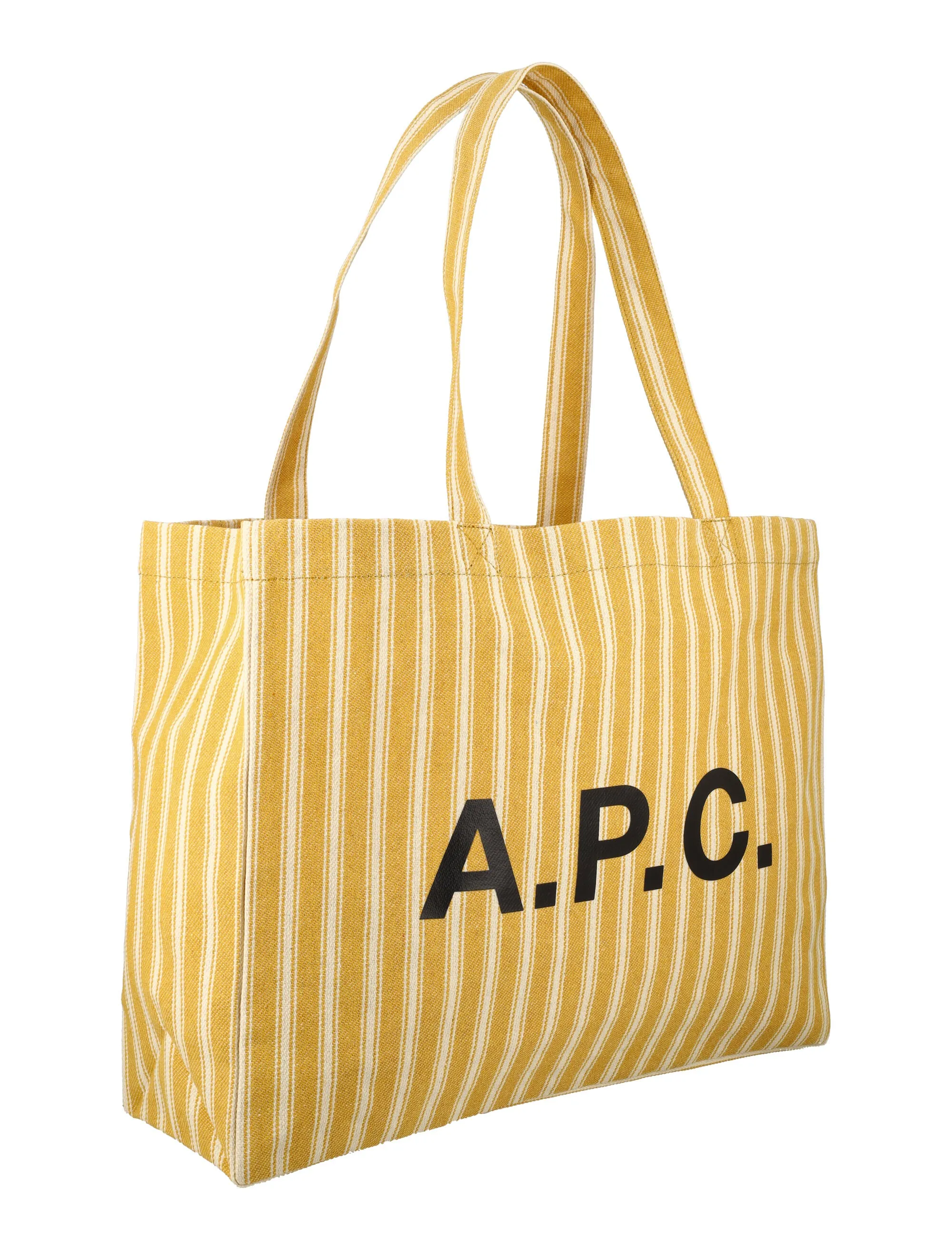 A.P.C. Diane Logo Printed Striped Tote Bag