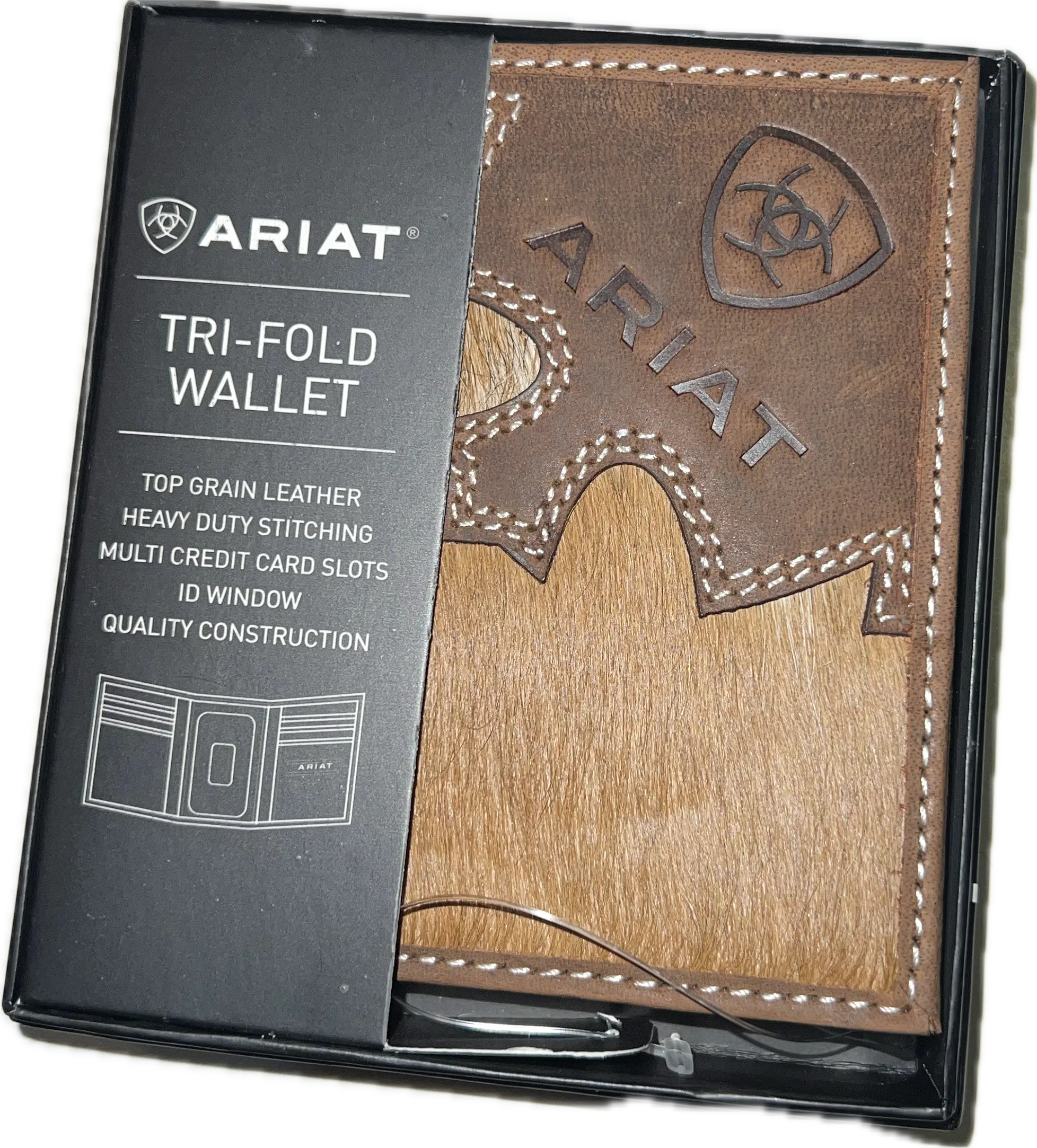 Ariat Tri Fold Rodeo Fur Wallet-A3562402