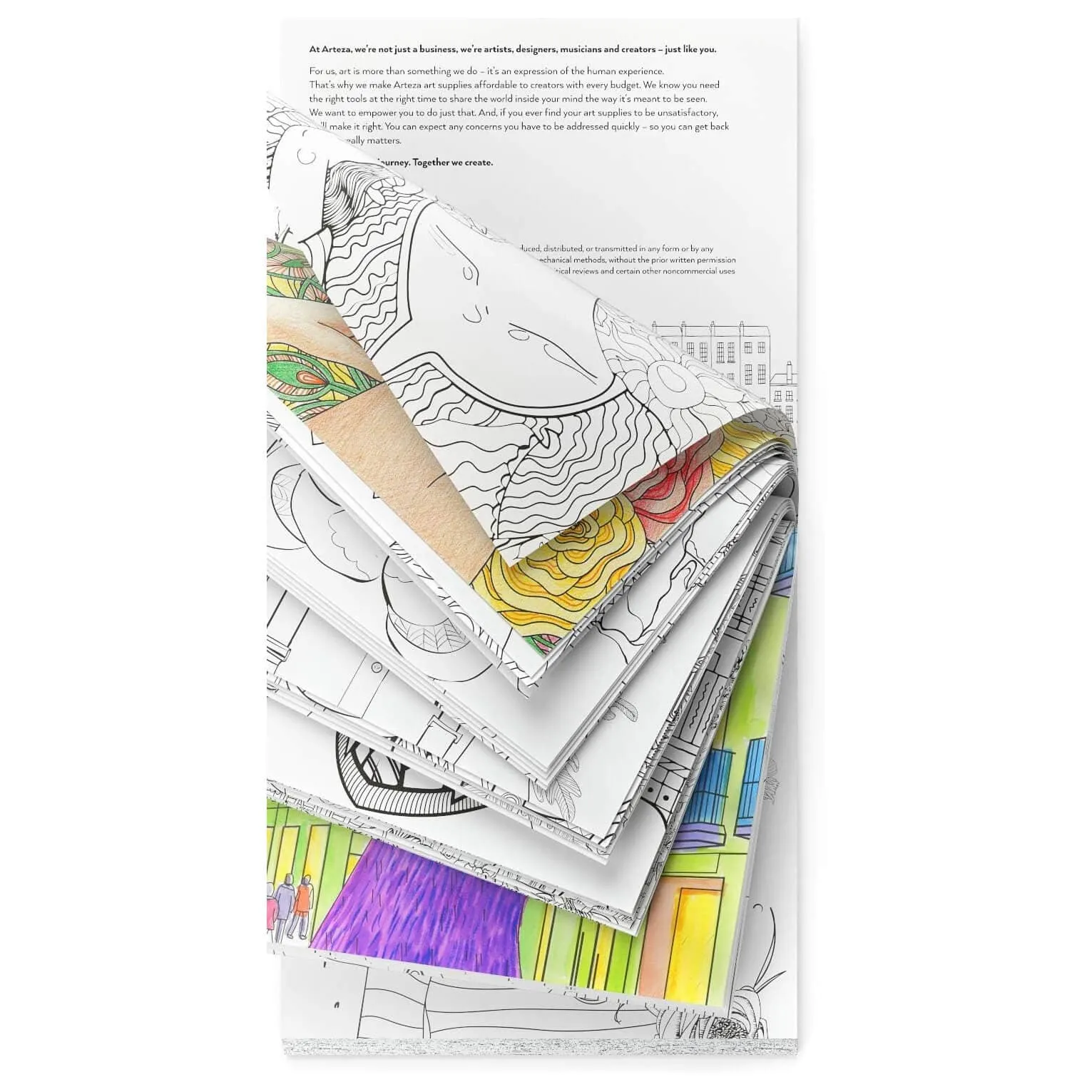 Arteza Adults Colouring Book Portrait Illustrations 72 Sheets 16cm