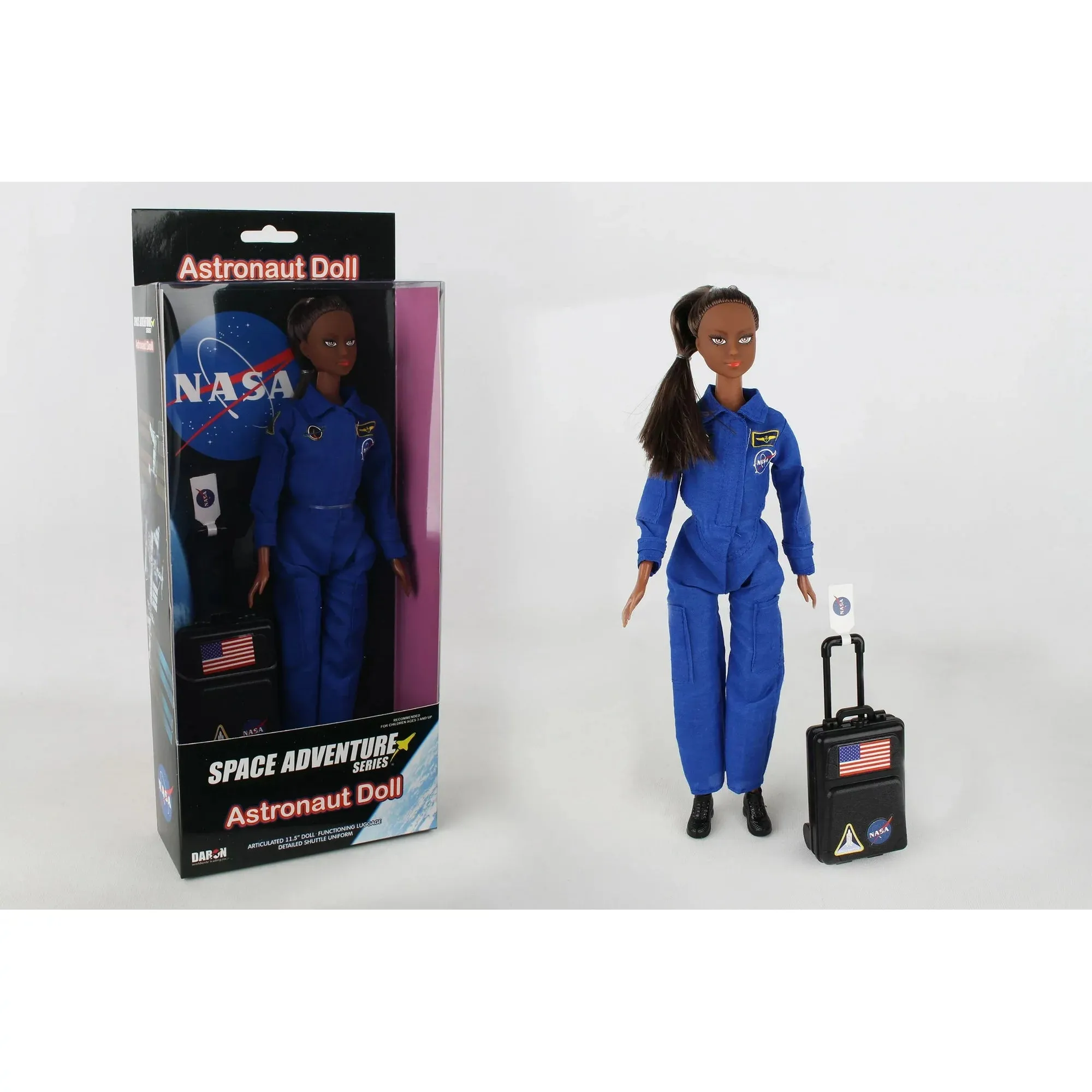 Astronaut Doll Female In Blue Suit In Box (African American)