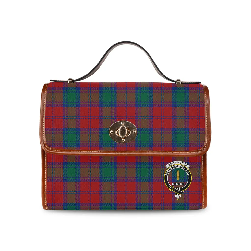 Auchinleck (Affleck) Tartan Waterproof Canvas Bag with Family Crest