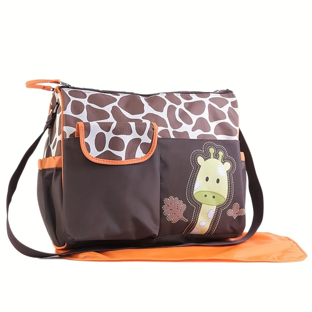 Baby Bucket Baby Diaper Nappy Changing Baby Diaper Bag Mummy Bag Handbag-(Pack of 1 – Orange Giraffe)