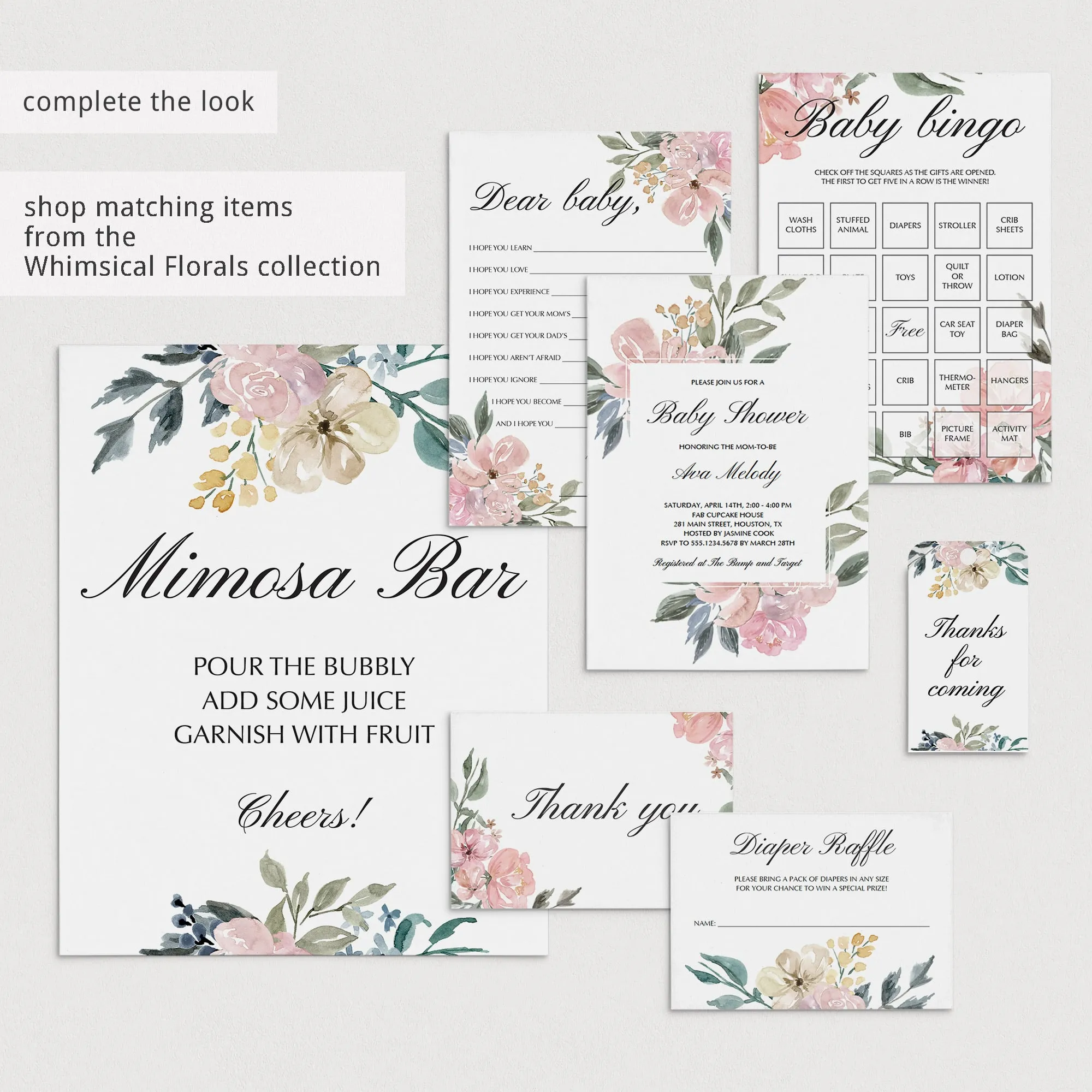 Baby Shower Mad Libs Printable Blush Floral