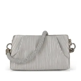 Badgley Mischka Women's Pave Strap Pleated in Silver