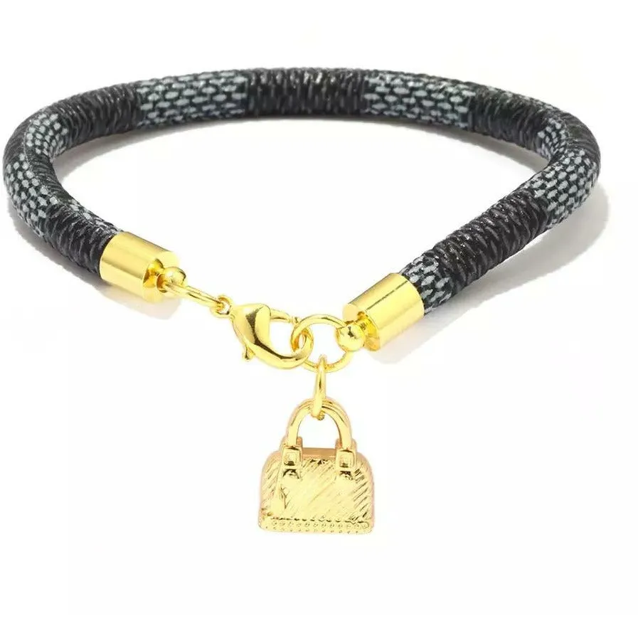 Bag Charm Snake Leather Bracelet