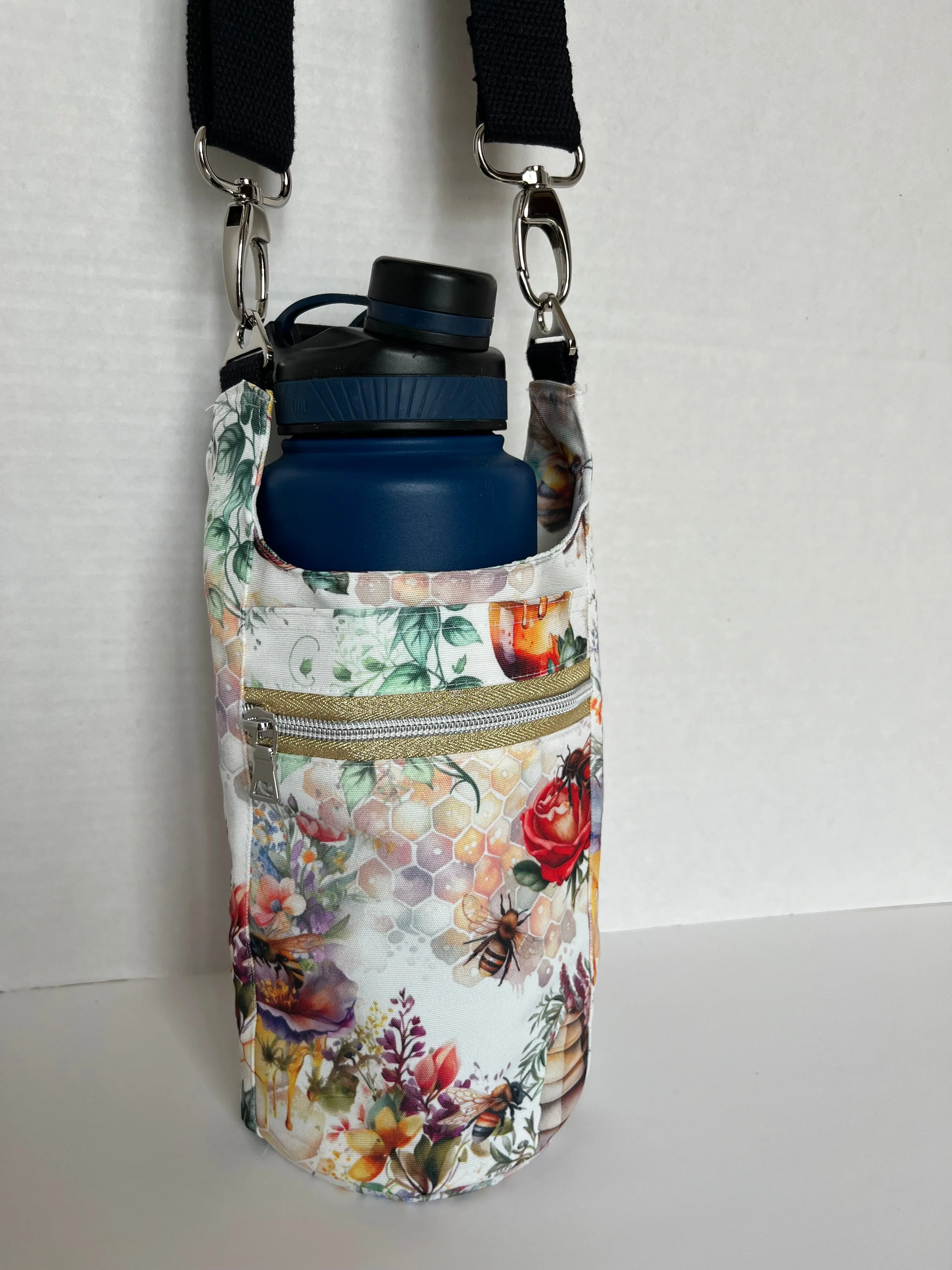 Bees and Flowers Themed Water Bottle Sling