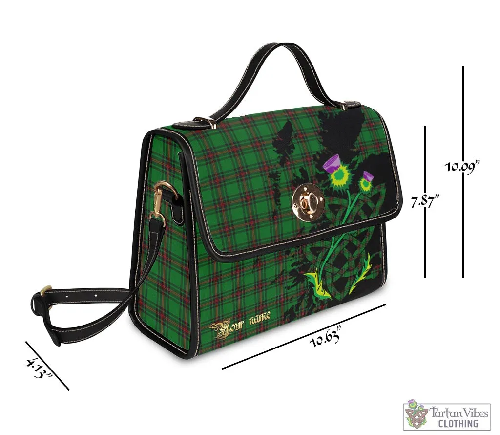 Beveridge Tartan Waterproof Canvas Bag with Scotland Map and Thistle Celtic Accents