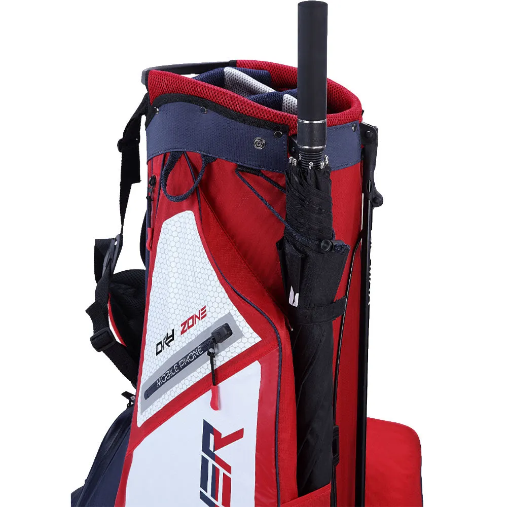 Big Max Dri-Lite Feather Stand Bag - Navy/Red/White