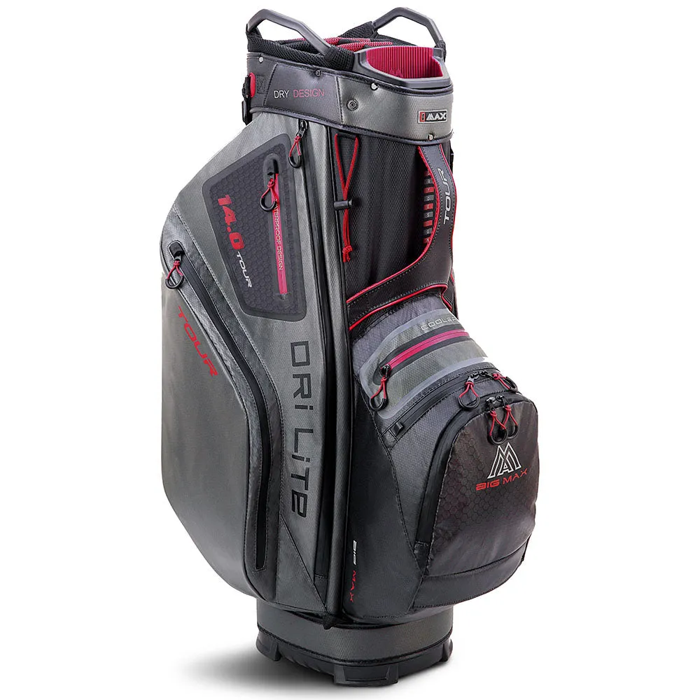 Big Max Dri Lite Tour Cart Bag - Black/Charcoal/Merlot