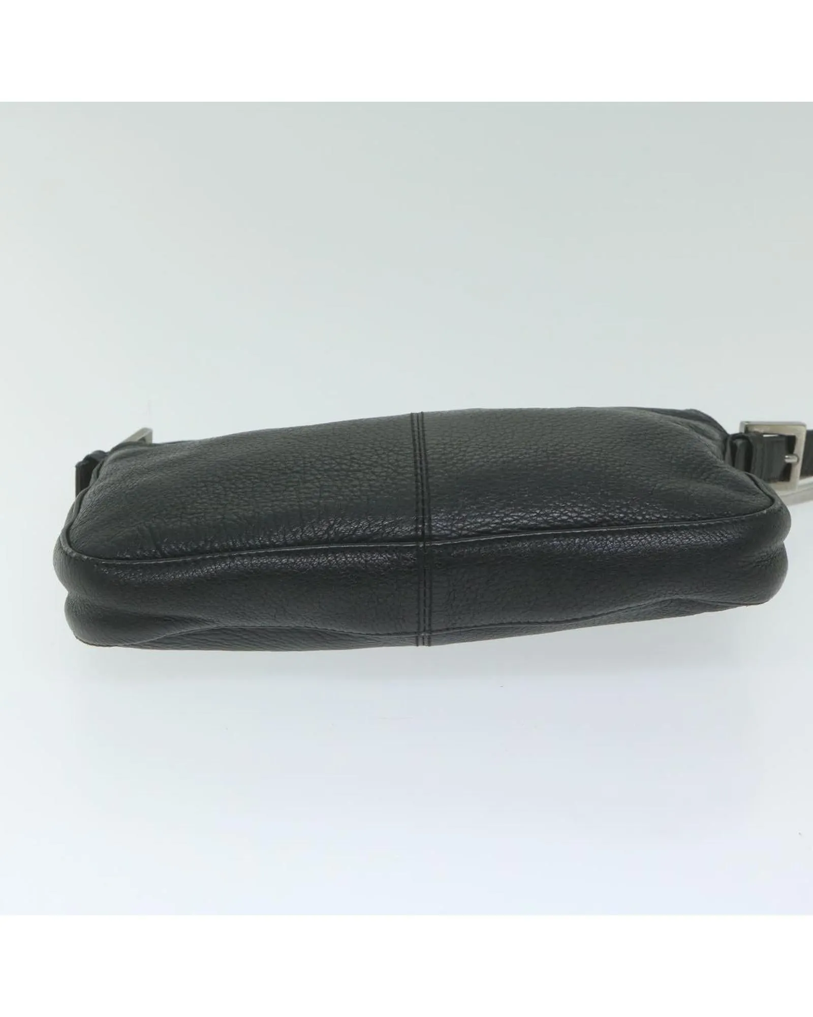 Black Leather Chain Shoulder Bag by Italian Designer