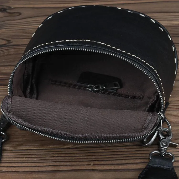 Black MENS LEATHER FANNY PACK Messenger Bag BUMBAG Side Bag WAIST BAGS Belt Pouch For Men