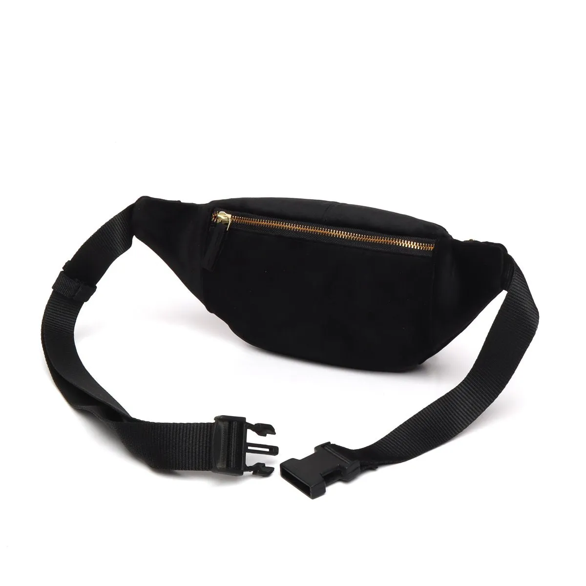 Black Velvet Waist Pack with Multi Compartment