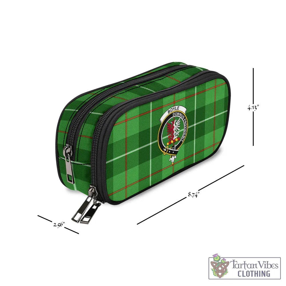 Boyle Tartan Pen and Pencil Case with Family Crest