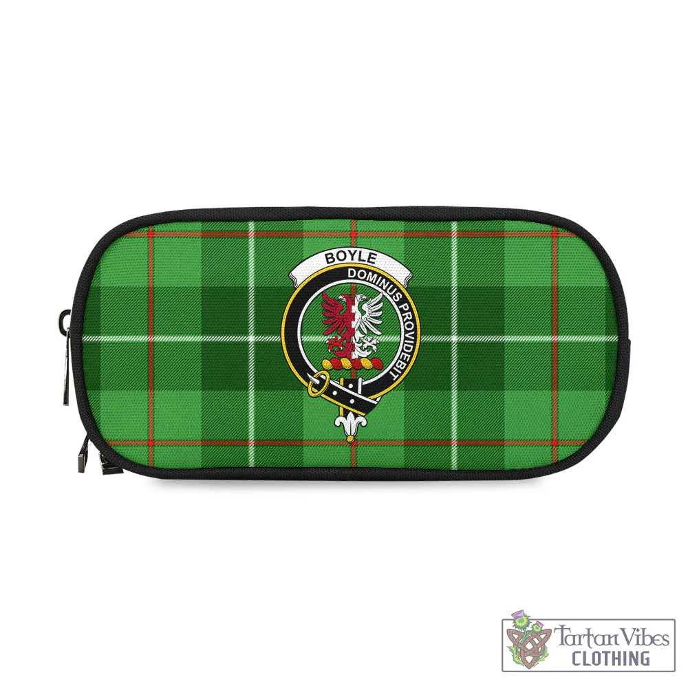 Boyle Tartan Pen and Pencil Case with Family Crest