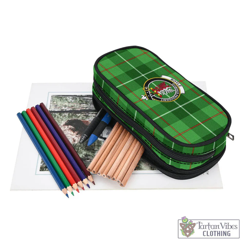 Boyle Tartan Pen and Pencil Case with Family Crest