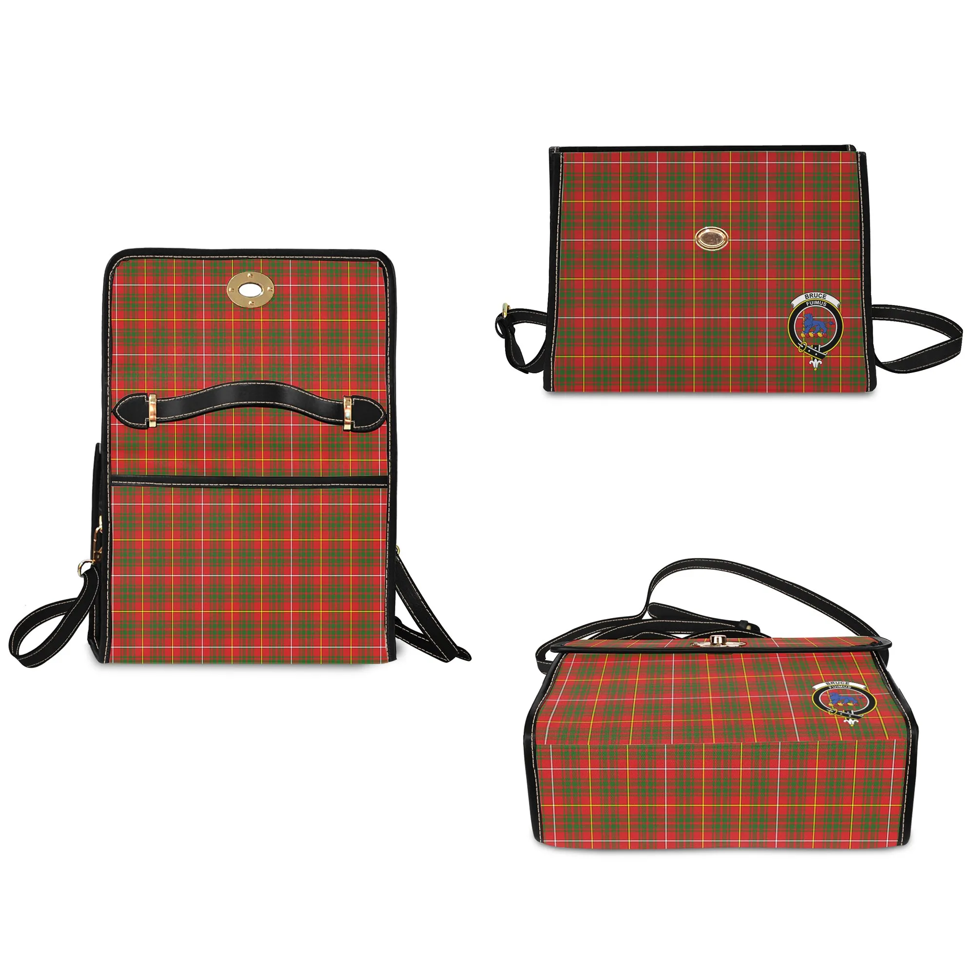 Bruce Modern Tartan Waterproof Canvas Bag with Family Crest