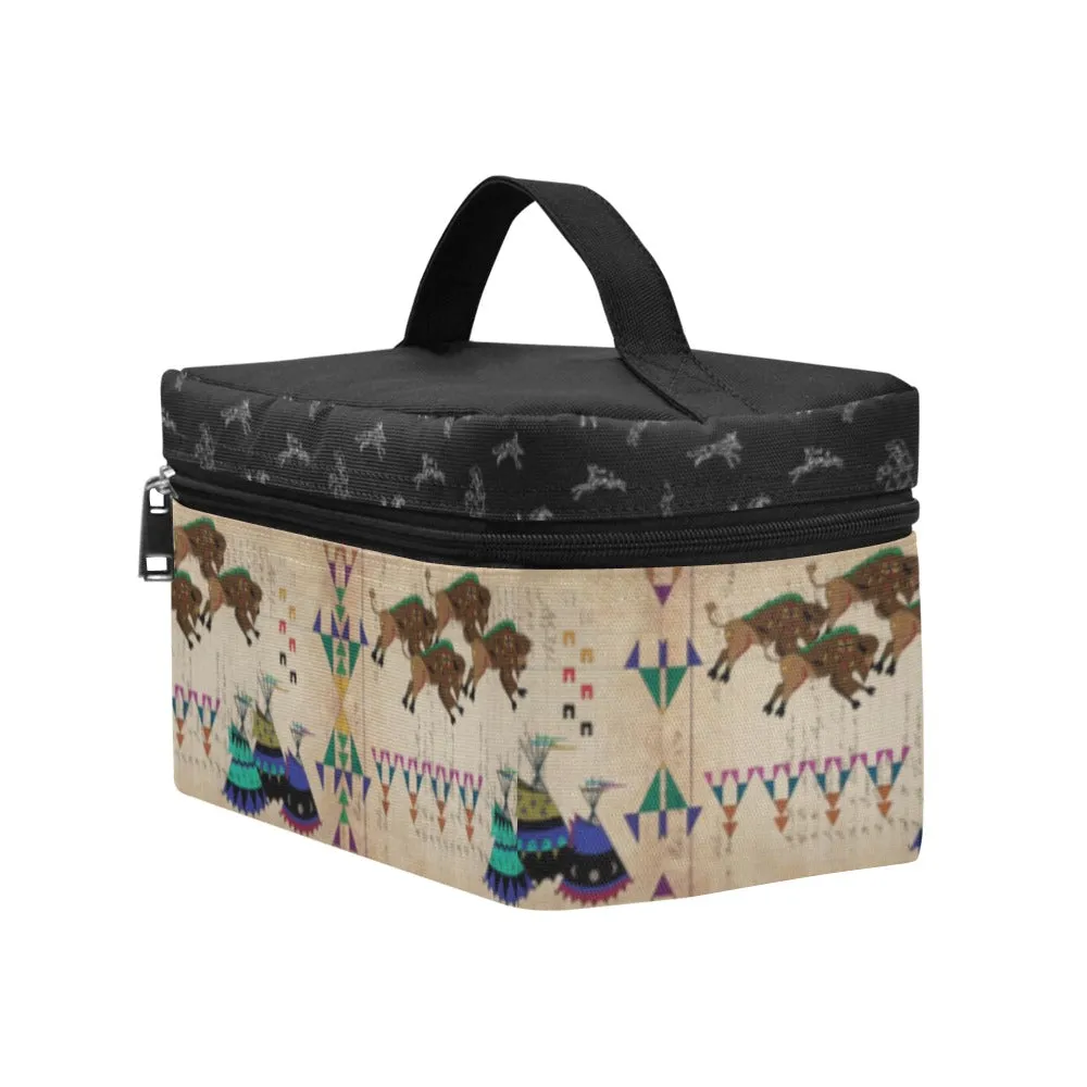 Buffalos Running Black Sky Cosmetic Bag/Large