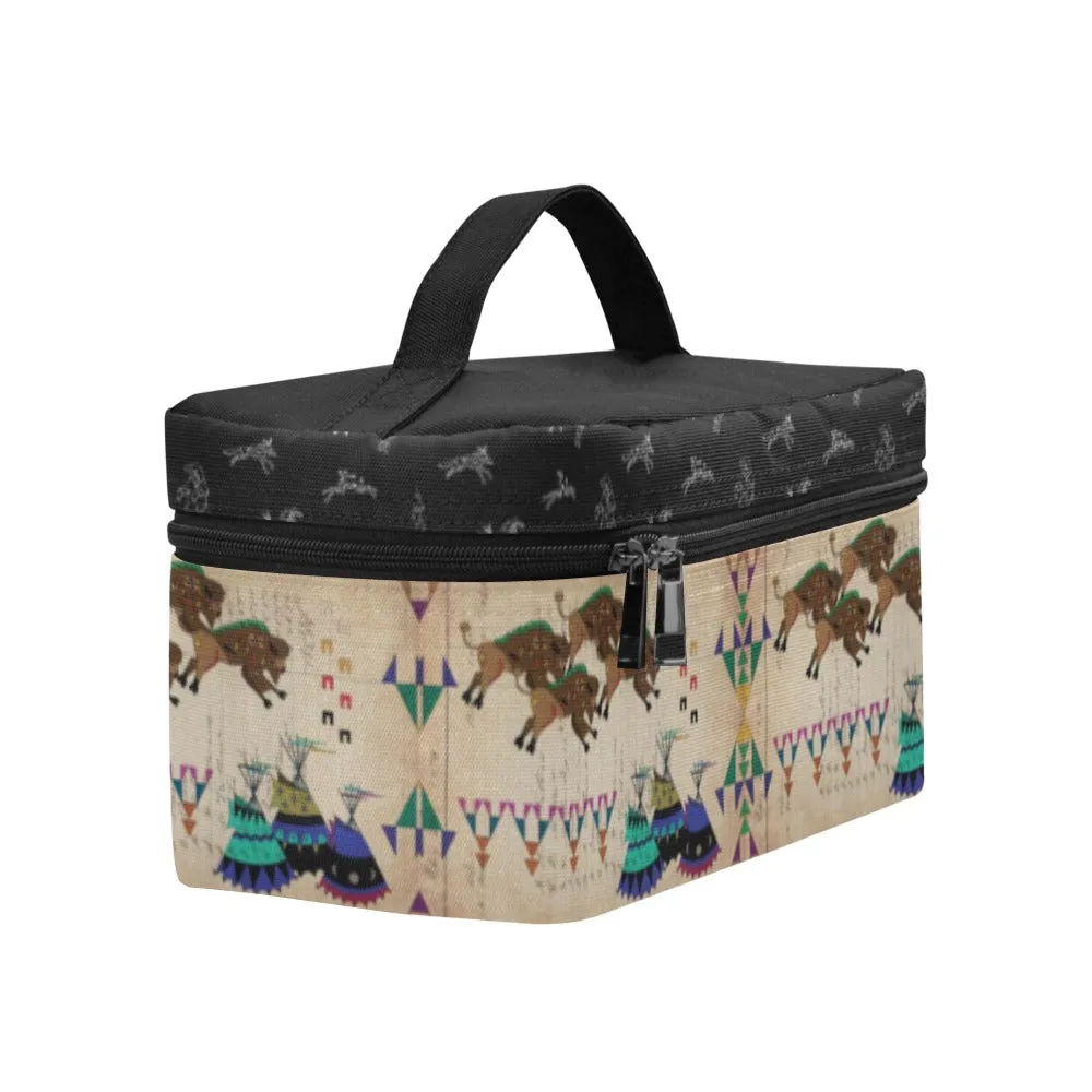 Buffalos Running Black Sky Cosmetic Bag/Large