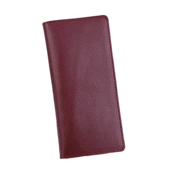 Burgundy Grained Leather Wallet 酒紅色真牛皮錢包 CH19051