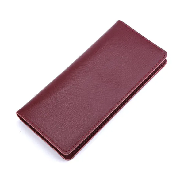 Burgundy Grained Leather Wallet 酒紅色真牛皮錢包 CH19051