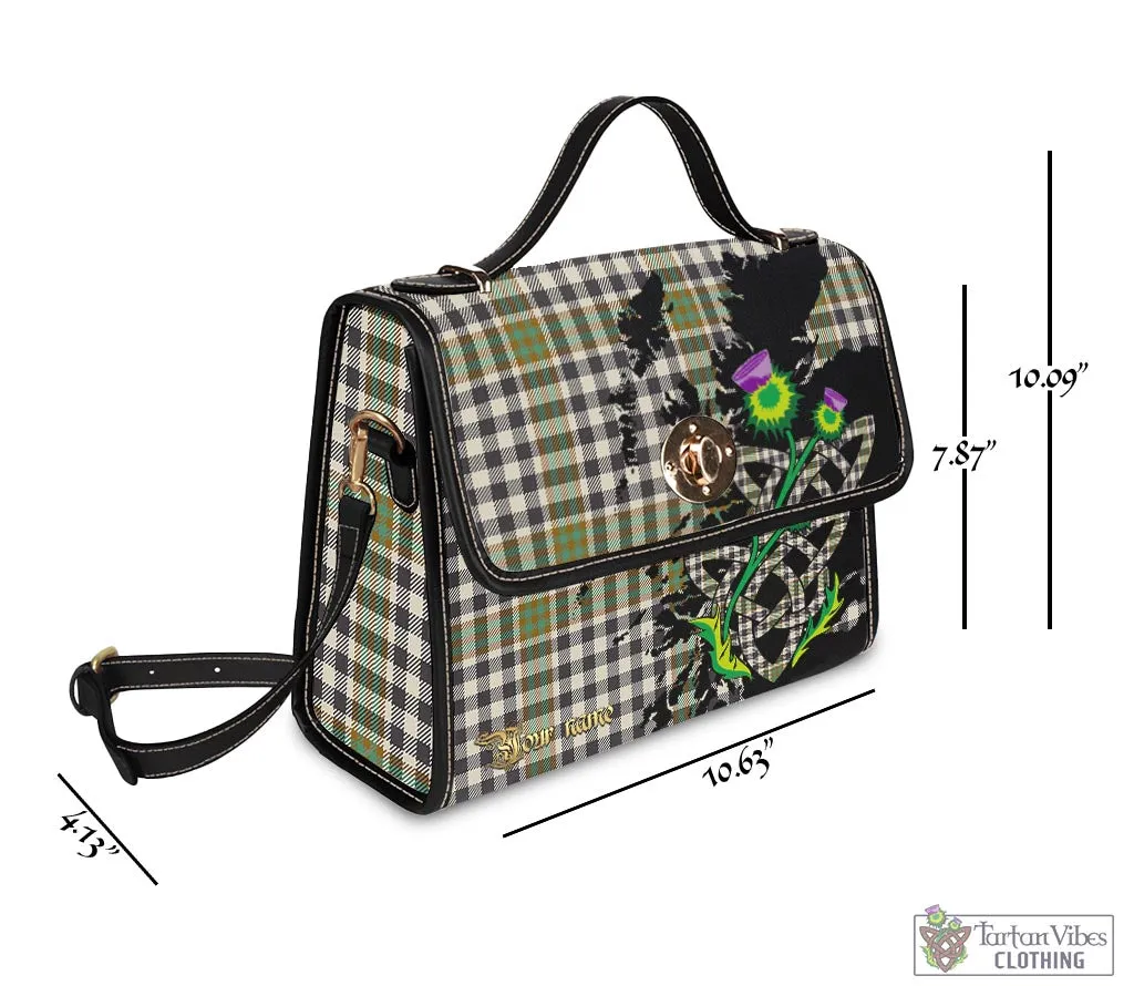 Burns Check Tartan Waterproof Canvas Bag with Scotland Map and Thistle Celtic Accents