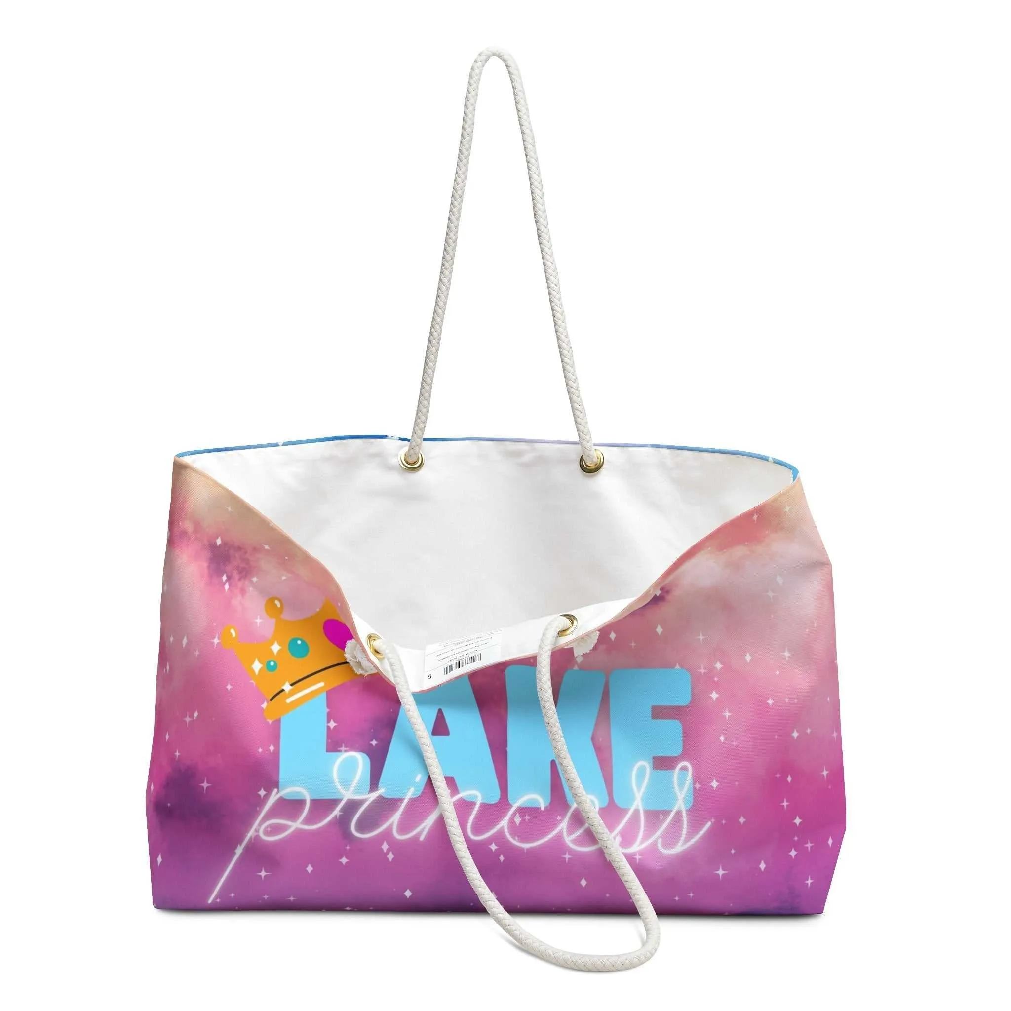 Canvas Weekender Tote Bag in Pink and Blue Ombre