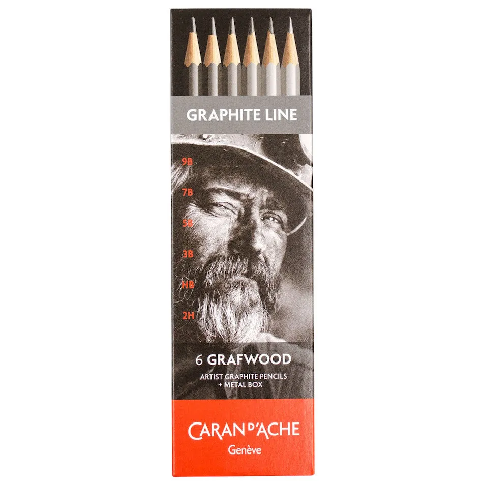 Caran d'Ache Graphite Line Grafwood Pencil Set of 6 Assorted