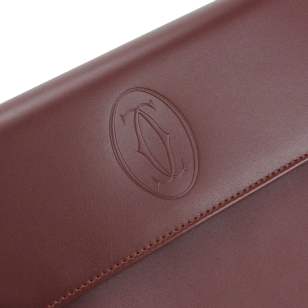 Cartier Must Line Leather Bordeaux Clutch Bag