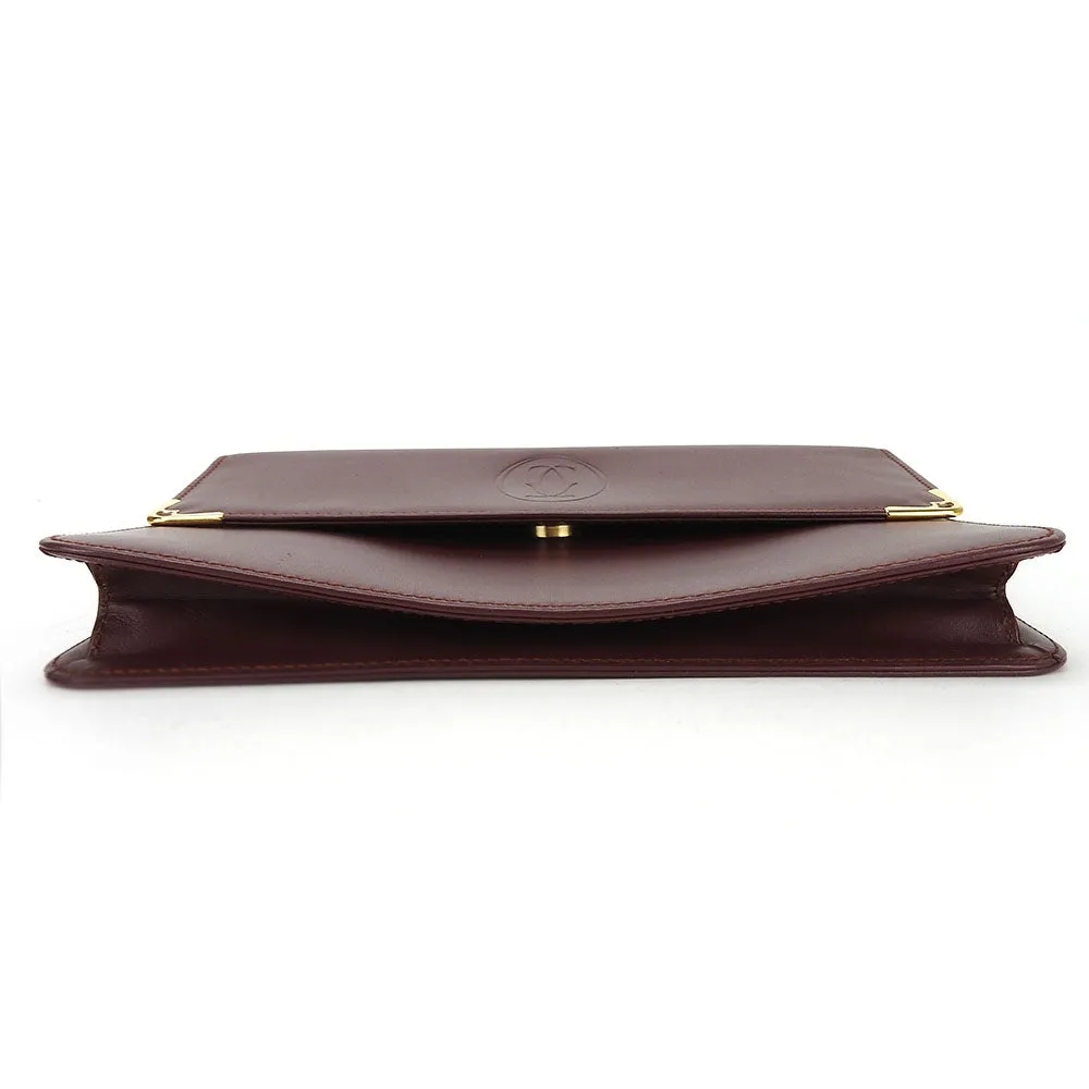 Cartier Must Line Leather Bordeaux Clutch Bag