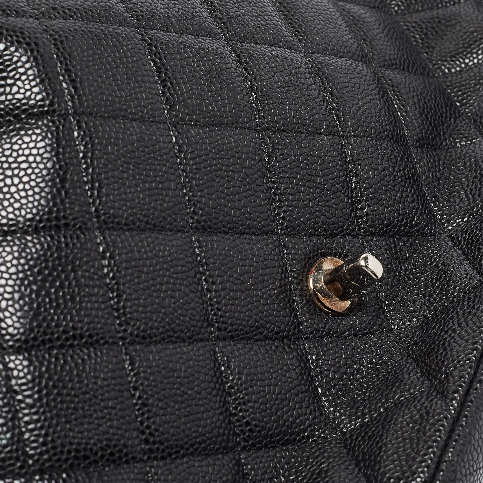 CHANEL Black Quilted Caviar Leather Maxi Classic Single Flap Bag