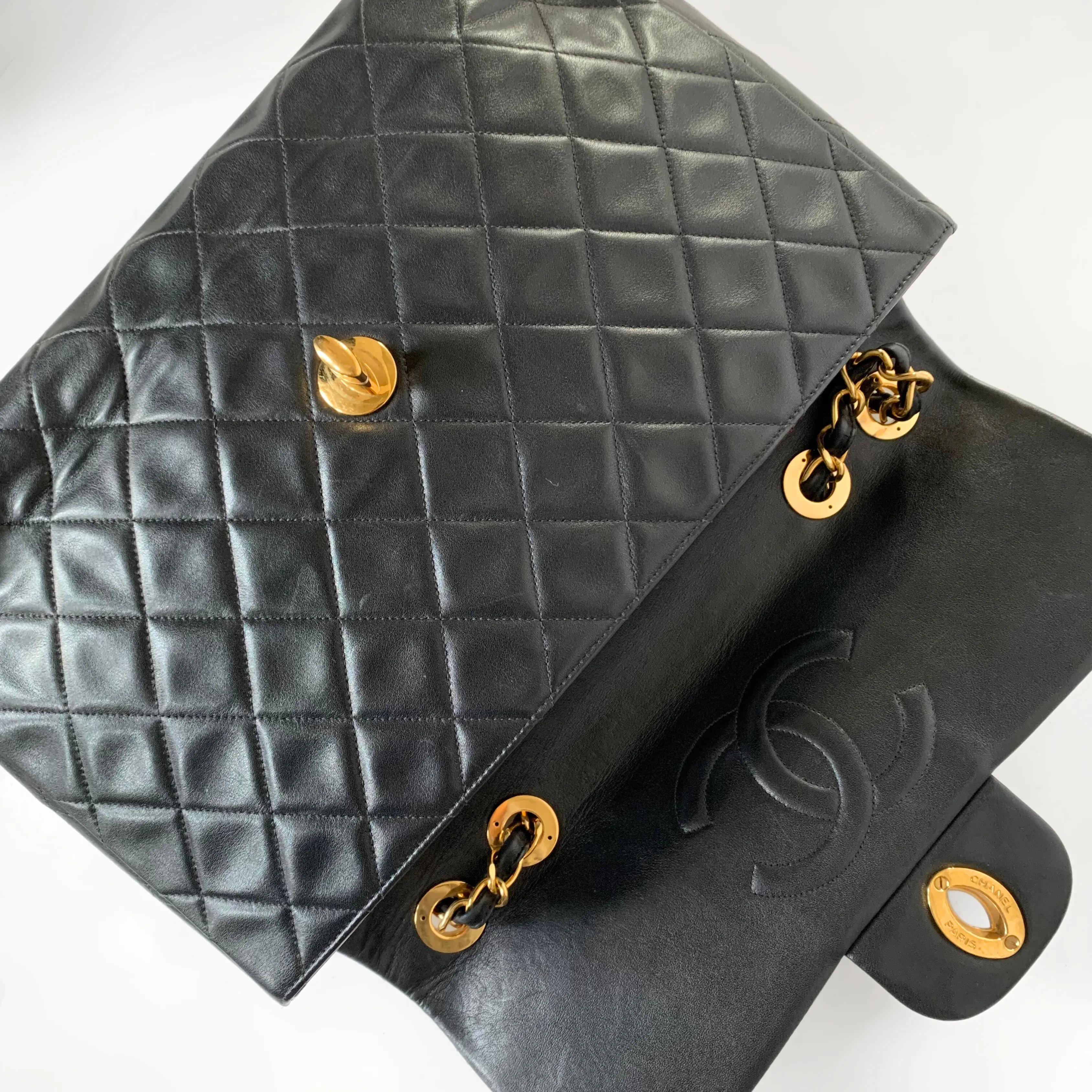 Chanel Classic Flap Bag Maxi Lambskin Leather