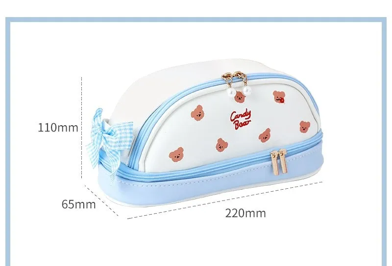 Cherry PU Kawaii Cherry Bear Pencil Case