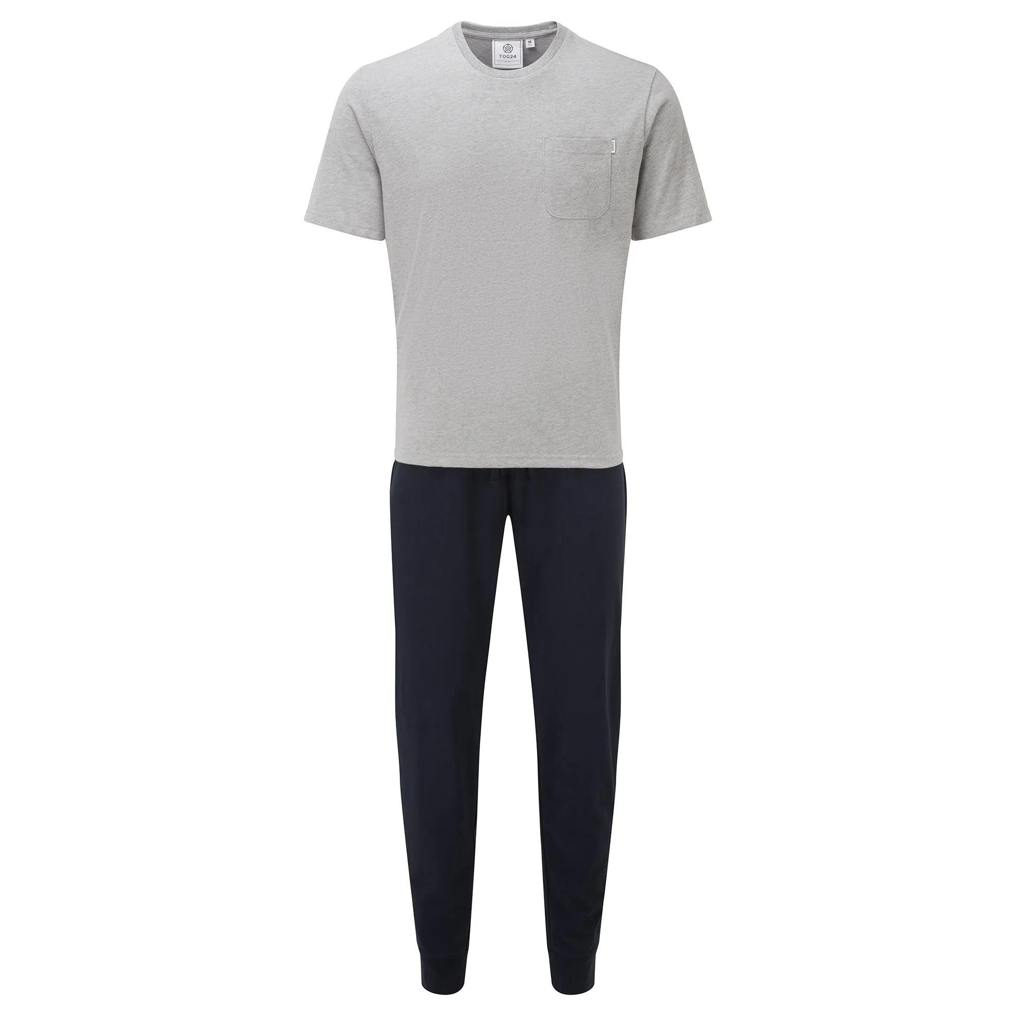 Chill Mens Pyjama Trouser Set - Grey Marl/Indigo