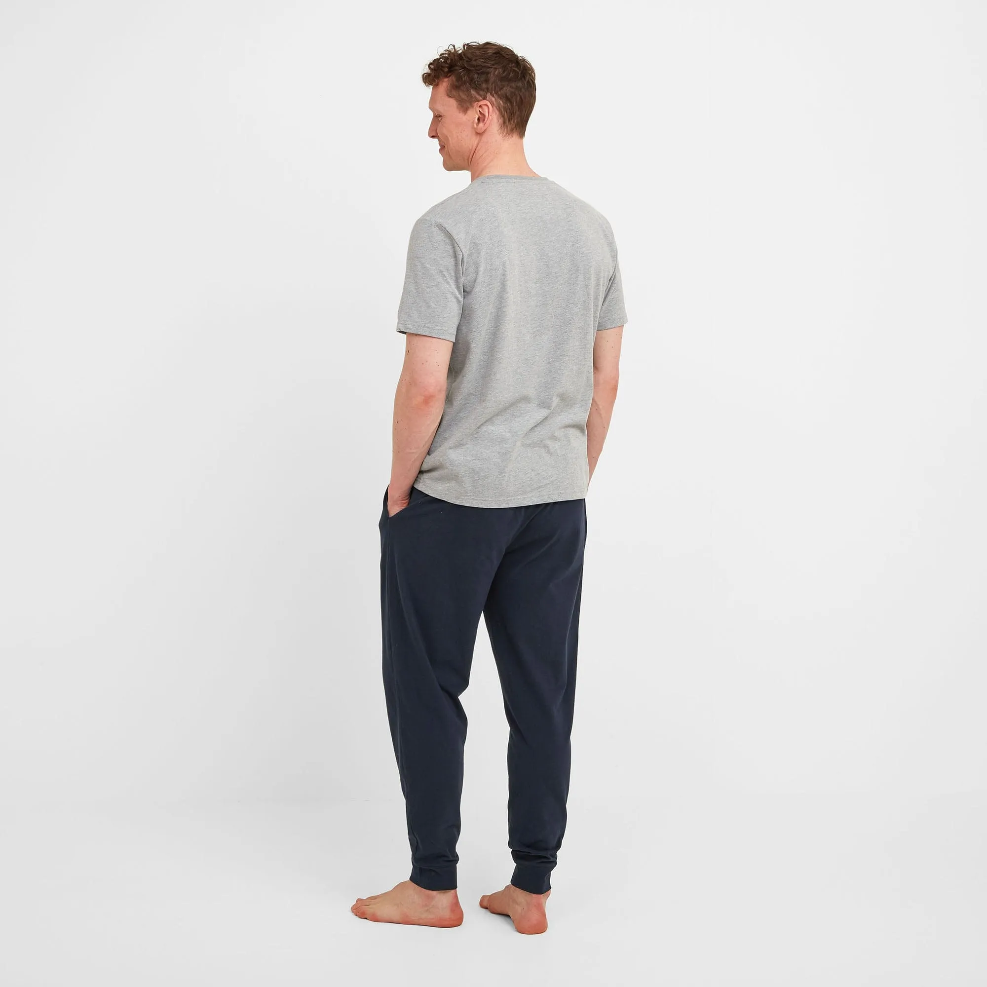 Chill Mens Pyjama Trouser Set - Grey Marl/Indigo