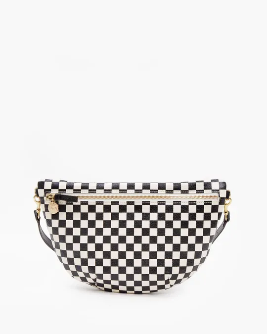 Clare V - Grande Fanny in Cream Chantal w/ Black Checkers