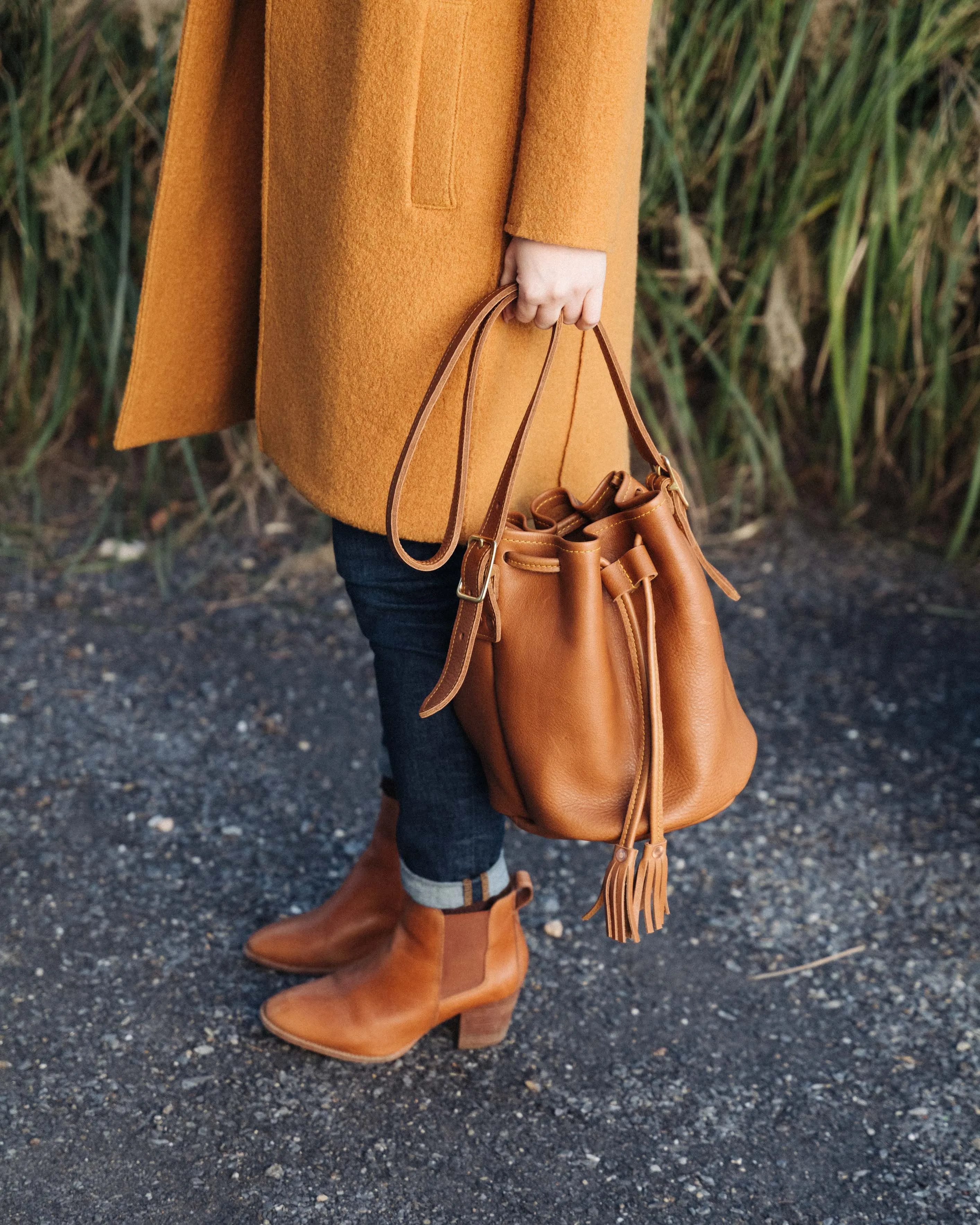 Cognac Cypress Bucket Bag