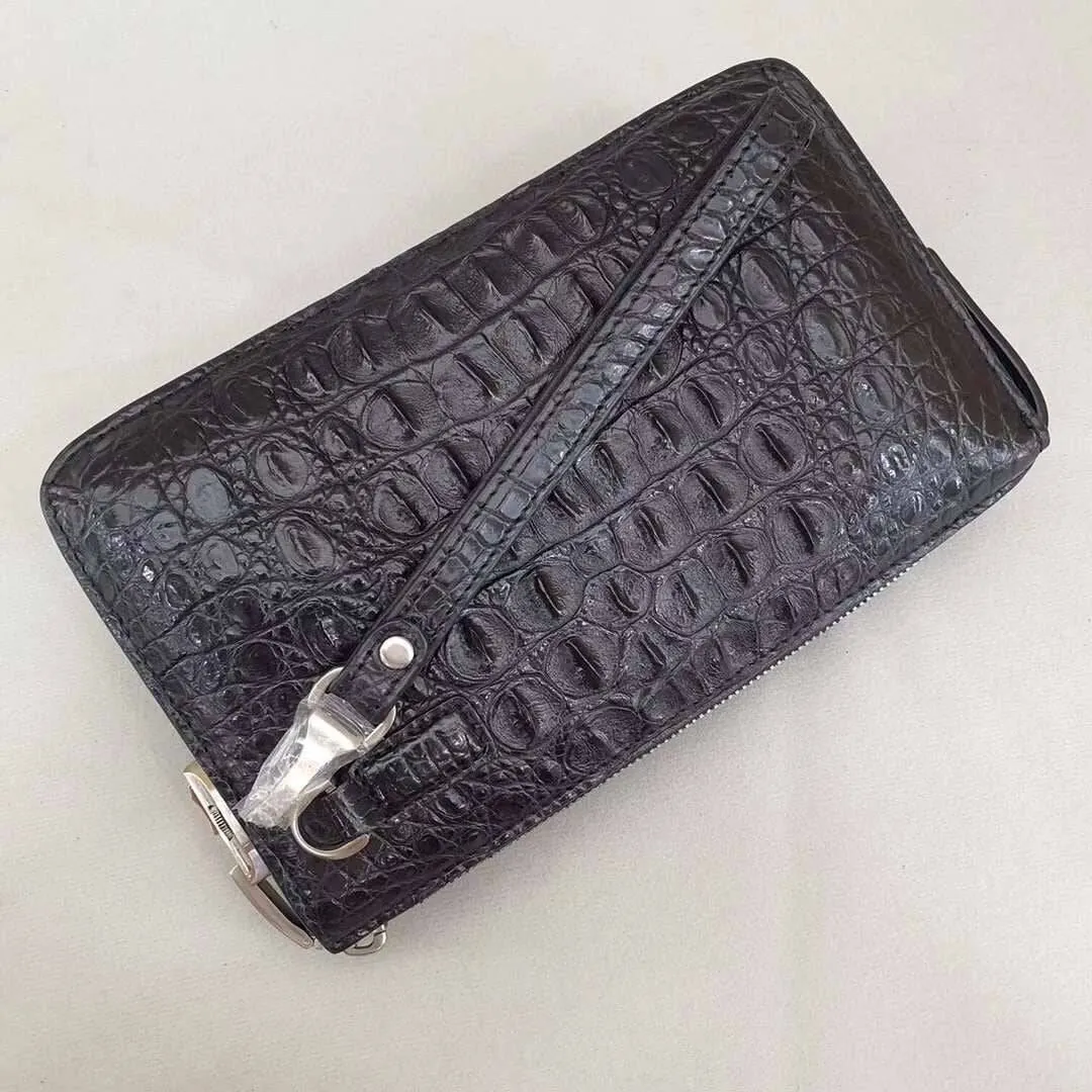 Crocodile Bone  Leather  Clutch Bag